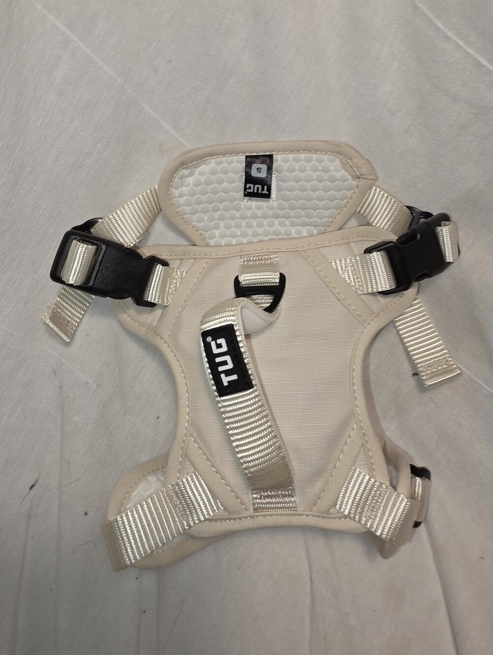 TUG Padded Adjustable Soft/Vest Dog Harness Size S Beige Nylon